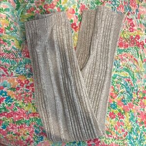 Gray Ribbed Knit Pants